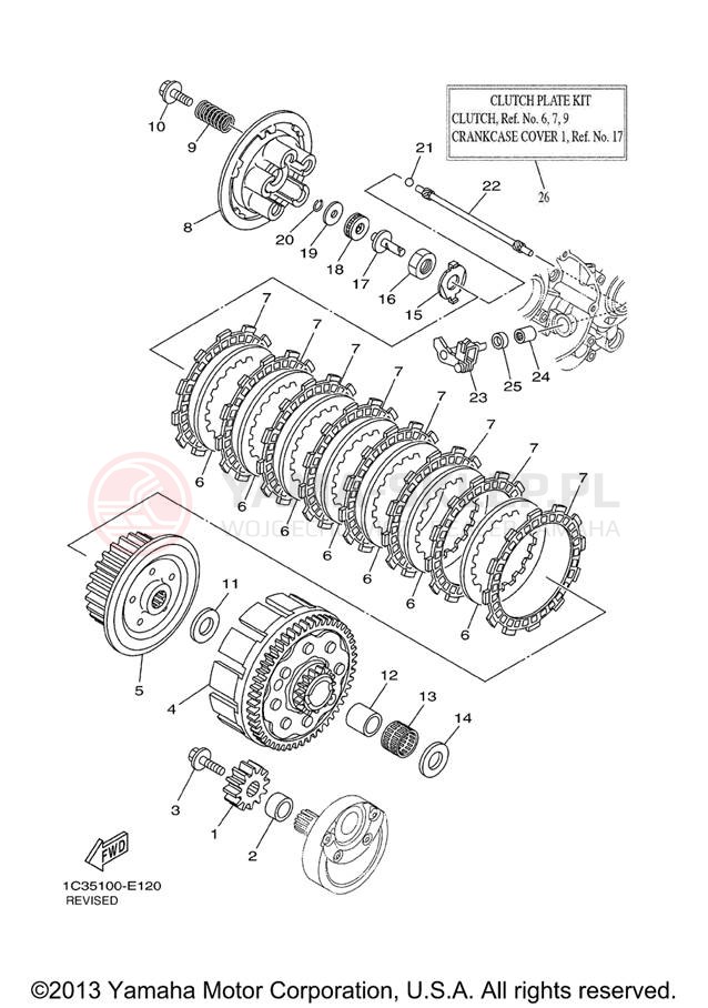 Schemat "sprzęgło" do Yamaha YZ125 YZ125V