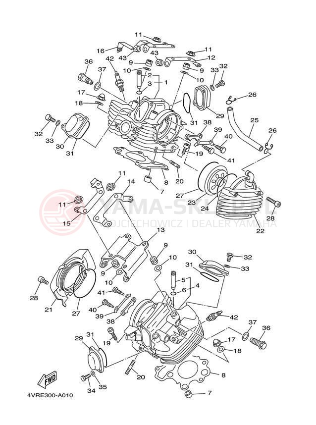 Schemat "głowica" do Yamaha V STAR CUSTOM XVS65S/XVS65SC