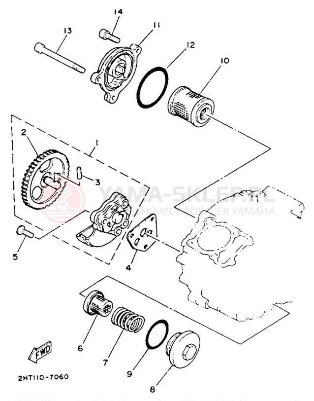 Schemat "Pompa olejowa" do Yamaha TIMBERWOLF 2WD YFB250E