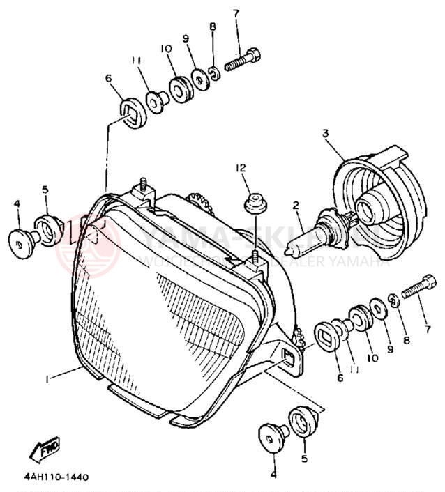 Schemat "Lampa przód" do Yamaha FJ1200AEC/FJ1200AE