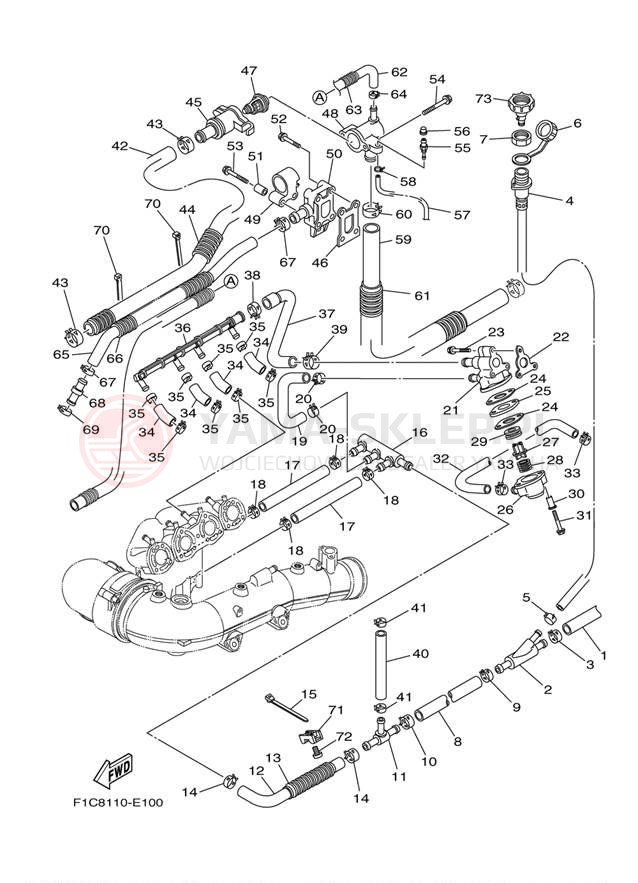 Schemat "Wydech końcowy" do Yamaha SX230 SRT1000AE