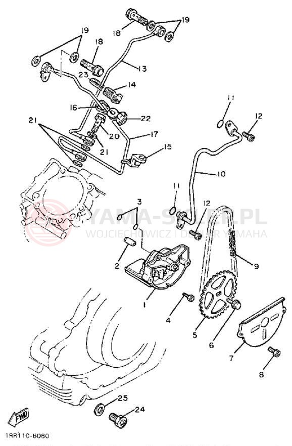 Schemat "Pompa olejowa" do Yamaha VIRAGO 750 XV750U/XV750UC