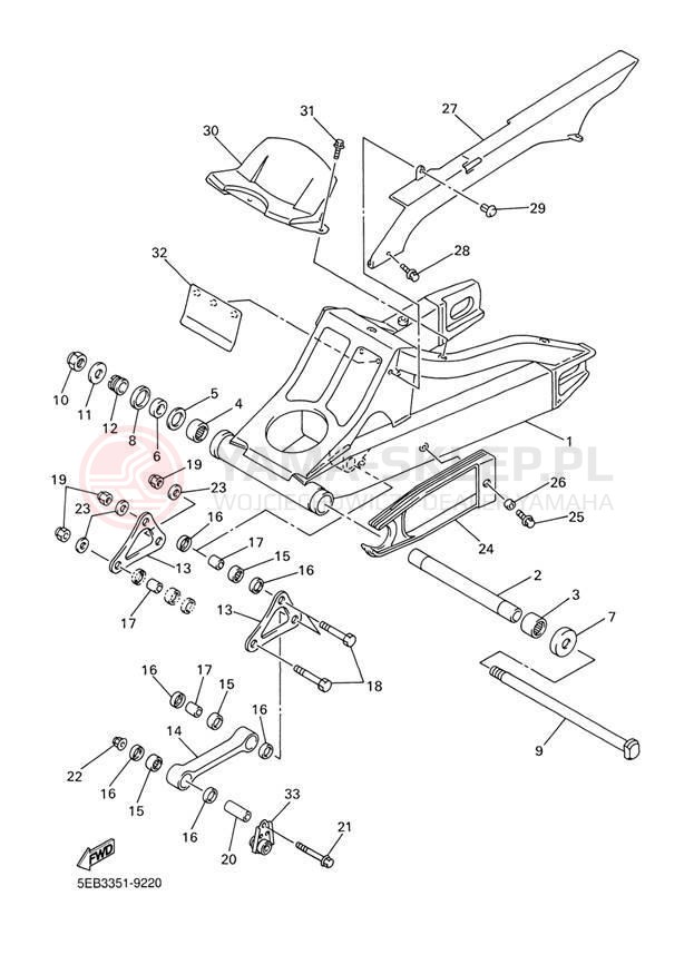 Schemat "wahacz" do Yamaha R6 YZFR6LC/YZFR6L