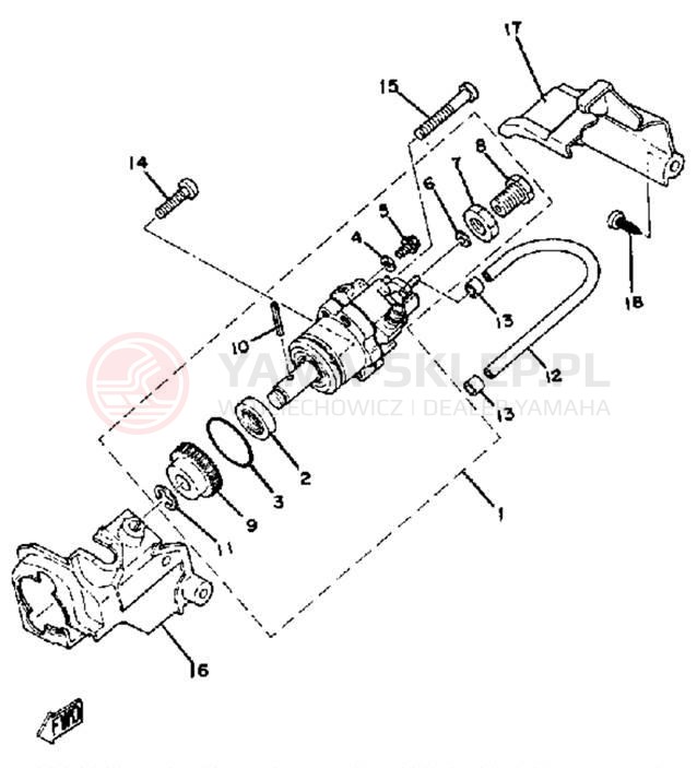 Schemat "Pompa olejowa" do Yamaha QT50J