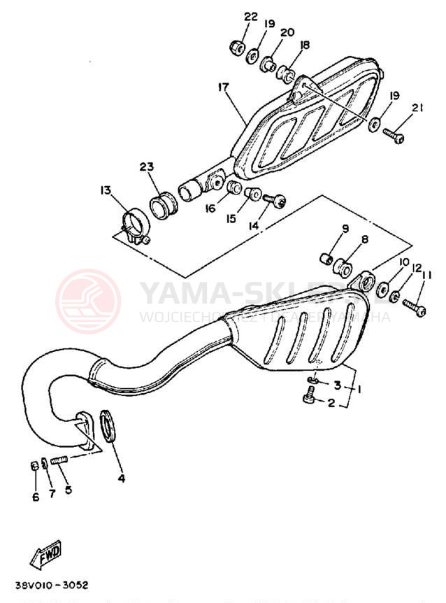 Schemat "Wydech końcowy" do Yamaha TRIALS TY350N
