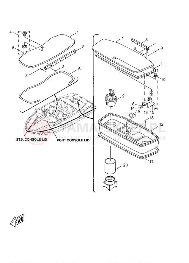 Schemat "DECK HATCH" do Yamaha XR1800 XRT1200Z