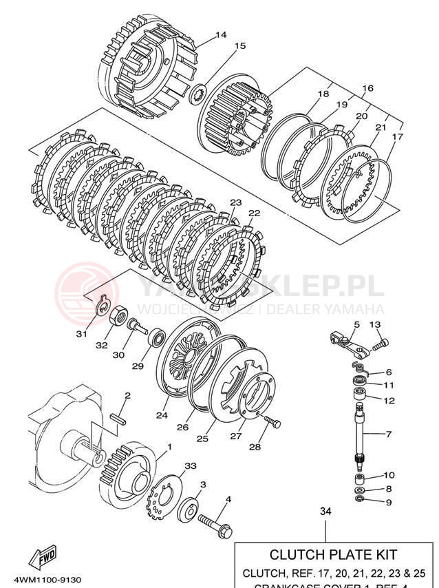 Schemat "sprzęgło" do Yamaha ROAD STAR XV1600AP/XV1600APC
