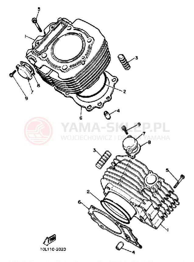 Schemat "cylinder" do Yamaha VIRAGO 750 XV750K