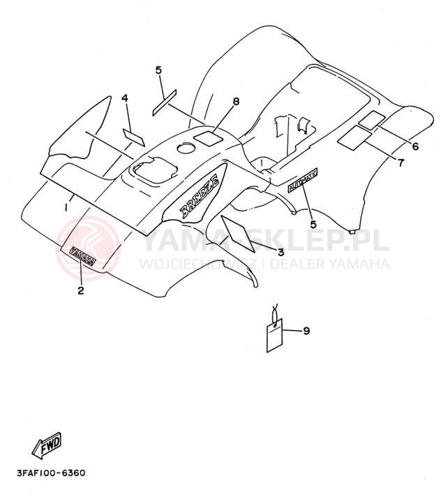 Schemat "naklejki" do Yamaha BREEZE YFA1H