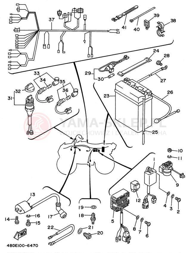 Schemat "układ elektryczny" do Yamaha YFB250UH_M/YFB250H_MN