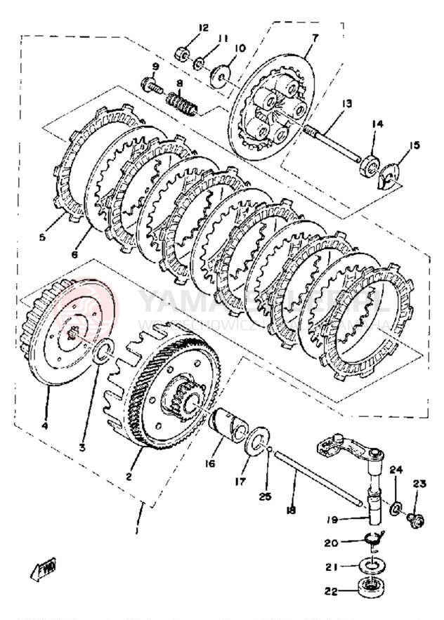 Schemat "sprzęgło" do Yamaha YZ125D