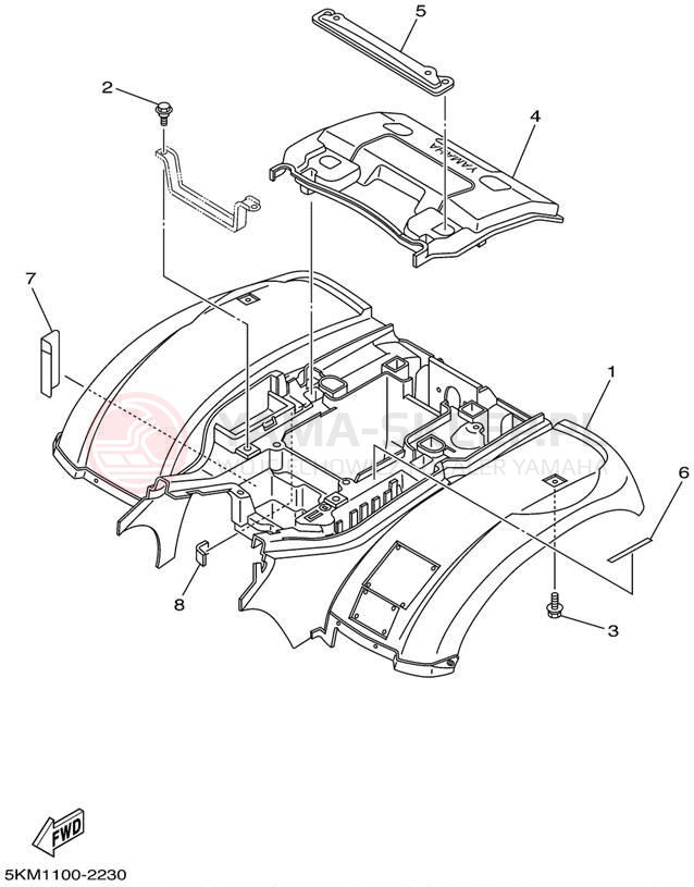 Schemat "Tylny błotnik" do Yamaha GRIZZLY 660 YFM660FP