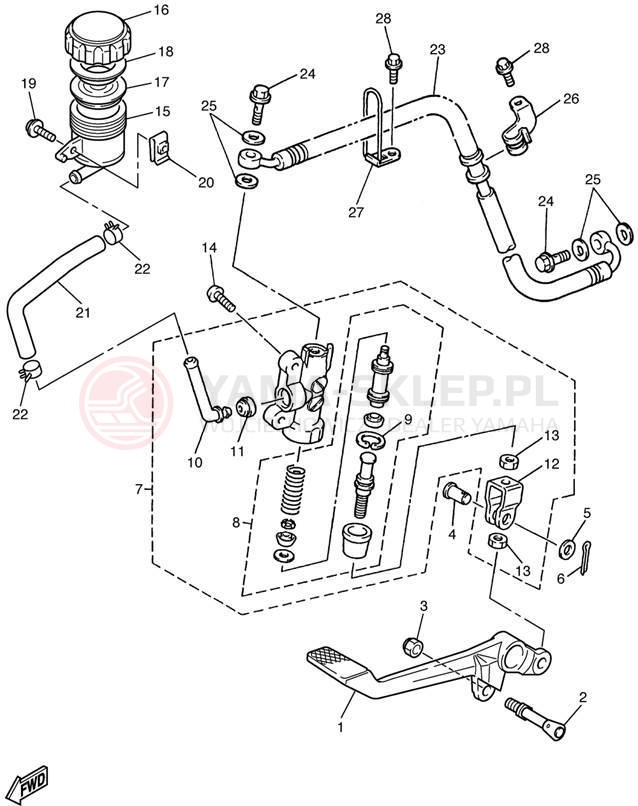 Schemat "Pompa hamulcowa tył" do Yamaha FZ1 FZS1000N/FZS1000NC