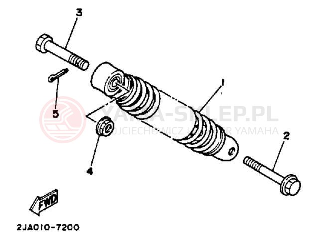 Schemat "zawieszenie tył" do Yamaha JOG CG50A