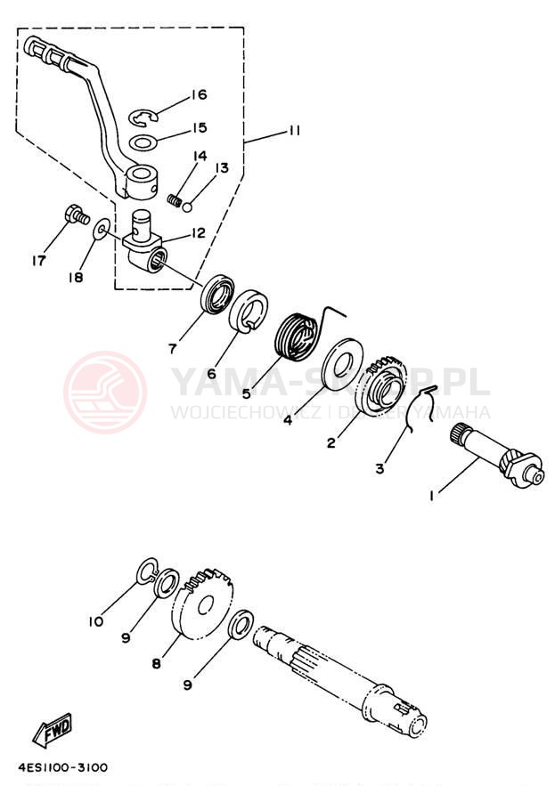 Schemat "rozrusznik" do Yamaha YZ80 YZ80K1