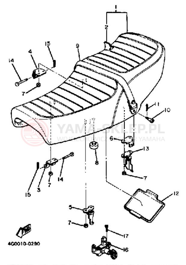 Schemat "siedzenie" do Yamaha XJ550RK