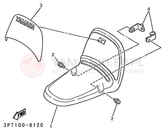 Schemat "Przedni błotnik" do Yamaha YZINGER PW50L1