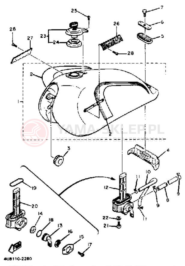 Schemat "zbiornik paliwa" do Yamaha XJ550RK