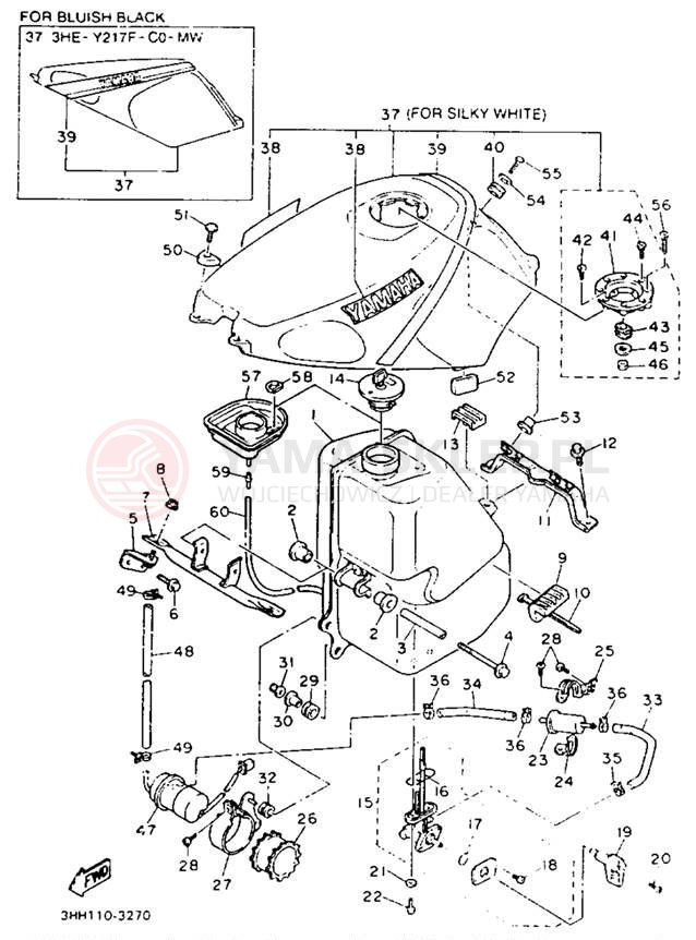 Schemat "zbiornik paliwa" do Yamaha FZR600REC
