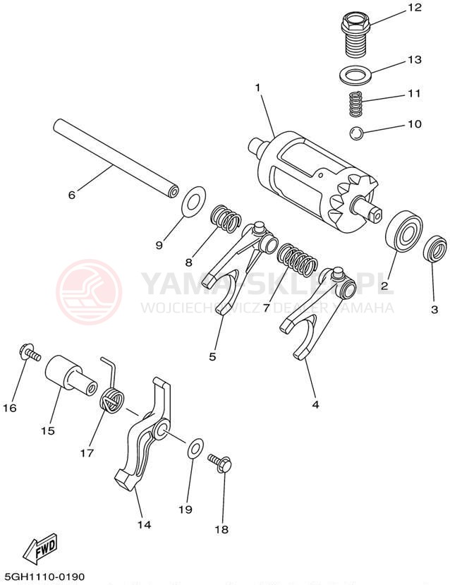 Schemat "Wodziki, automat" do Yamaha KODIAK 4WD YFM400FAP