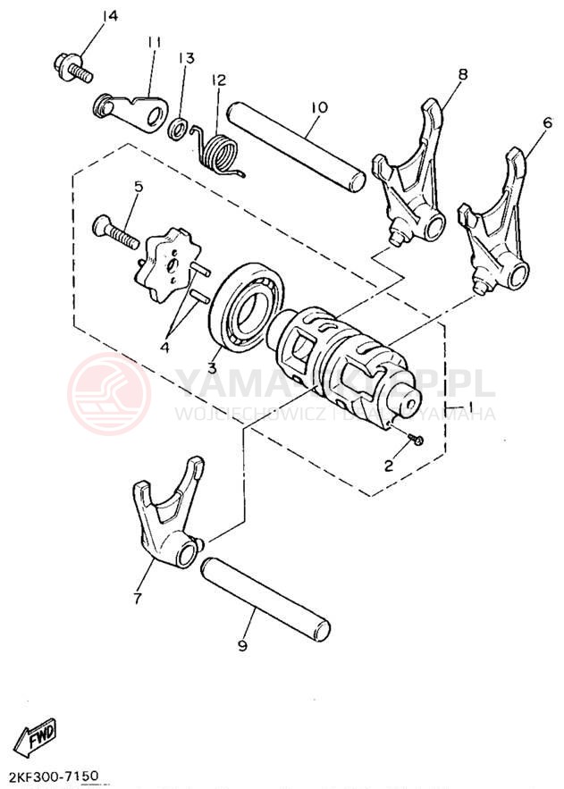 Schemat "Wodziki, automat" do Yamaha XT600EF/XT600EFC