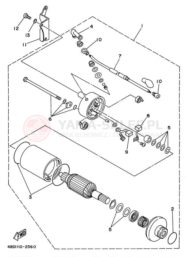 Schemat "rozrusznik" do Yamaha YFB250UH