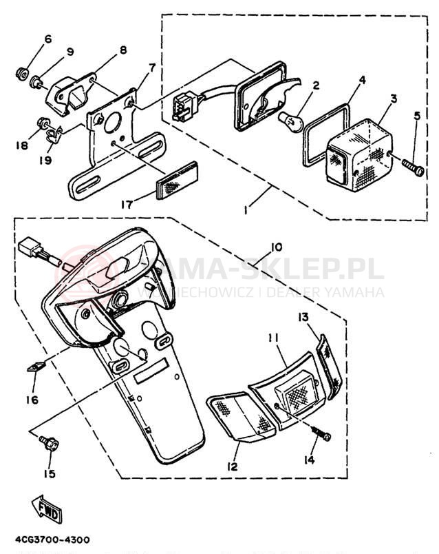 Schemat "lampa tył" do Yamaha JOG CY50M
