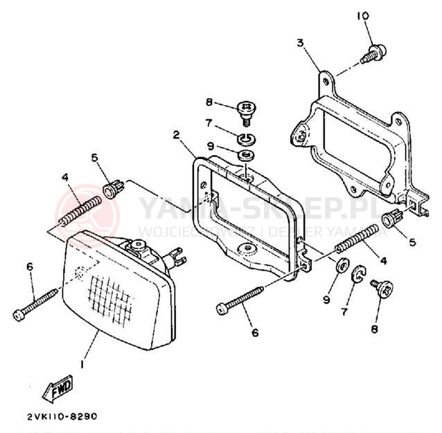 Schemat "Lampa przód" do Yamaha JOG CG50W