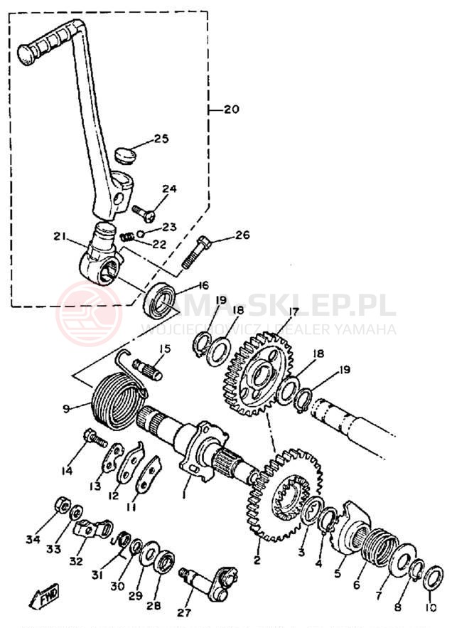 Schemat "rozrusznik" do Yamaha XT600NC/XT600N
