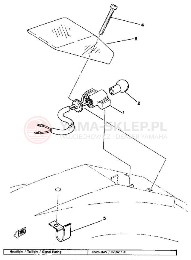 Schemat "lampa tył" do Yamaha IT175H