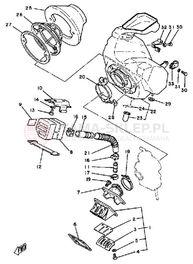Schemat "Wtrysk paliwa" do Yamaha YZ250G