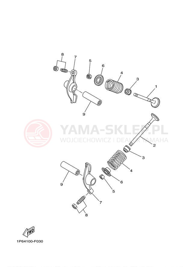 Schemat "zawory" do Yamaha TT-R50E TTR50EW