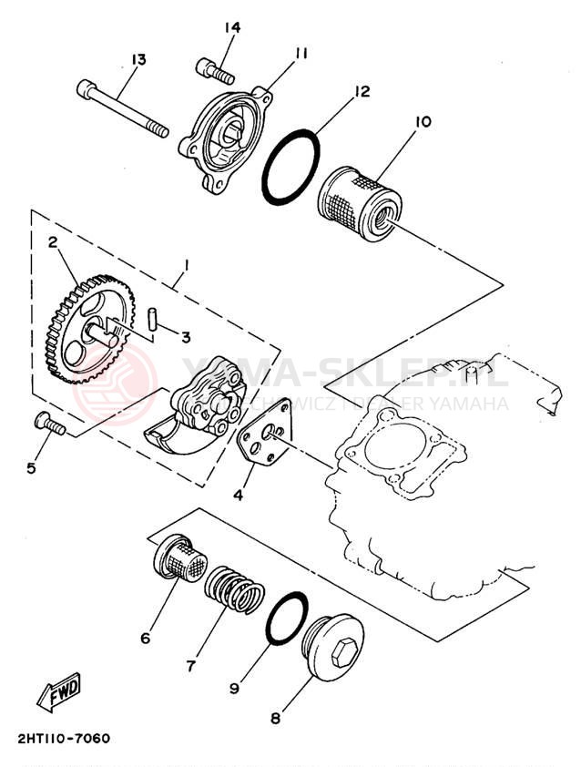 Schemat "Pompa olejowa" do Yamaha YFB250G_MNH