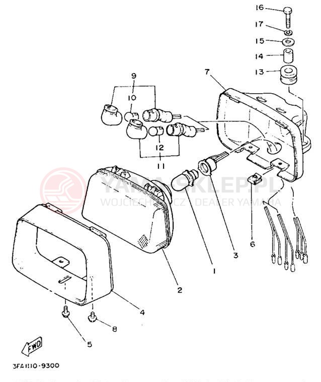 Schemat "Lampa przód" do Yamaha BREEZE YFA1E
