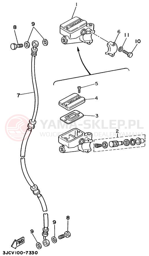 Schemat "Pompa hamulcowa przednia" do Yamaha VIRAGO 535 XV535MC/XV535M