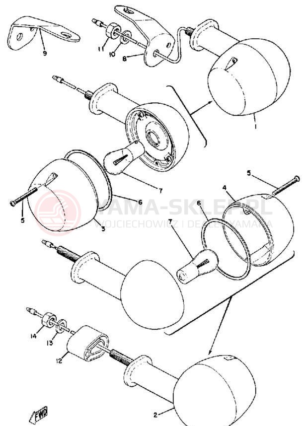 Schemat "kierunkowskazy" do Yamaha LS2