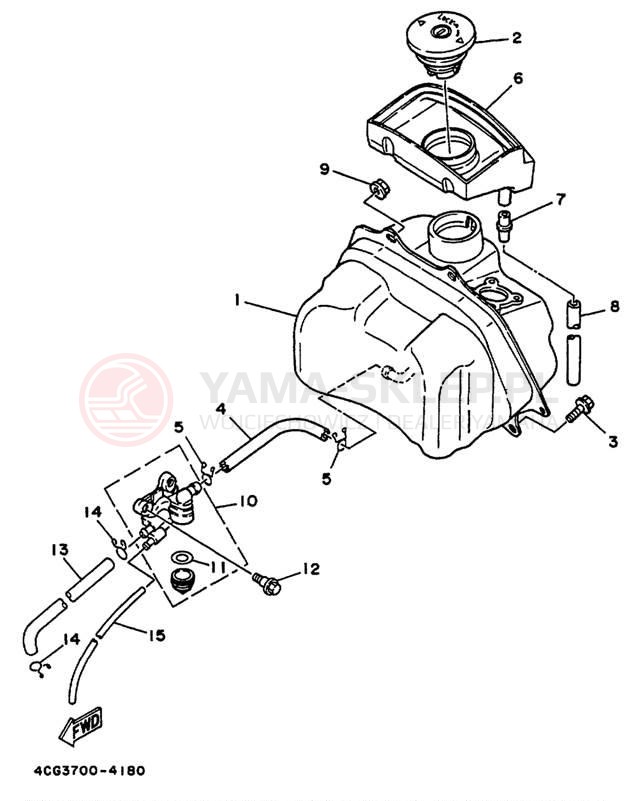 Schemat "zbiornik paliwa" do Yamaha JOG CY50M