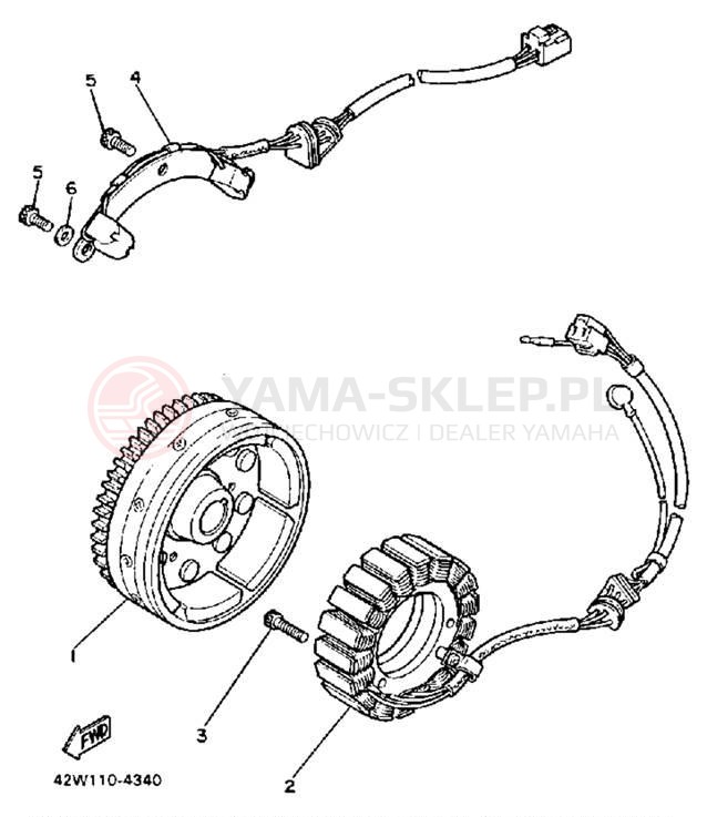 Schemat "prądnica" do Yamaha VIRAGO 1000 XV1000LC/XV1000L