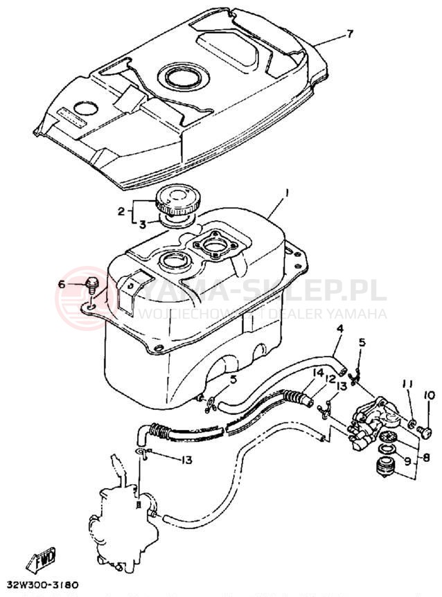 Schemat "zbiornik paliwa" do Yamaha RIVA 80 CV80S