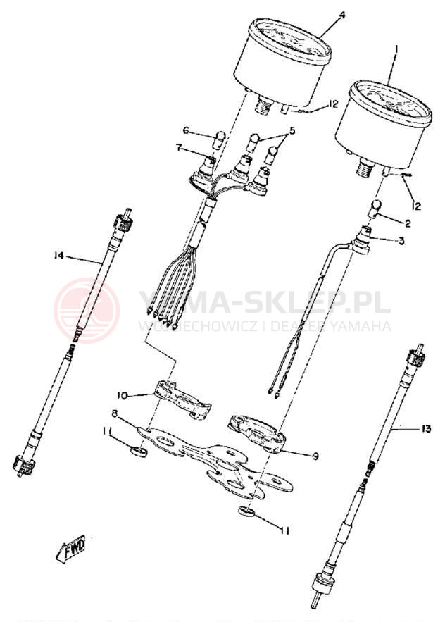 Schemat "Przędkościomierz" do Yamaha RD60A