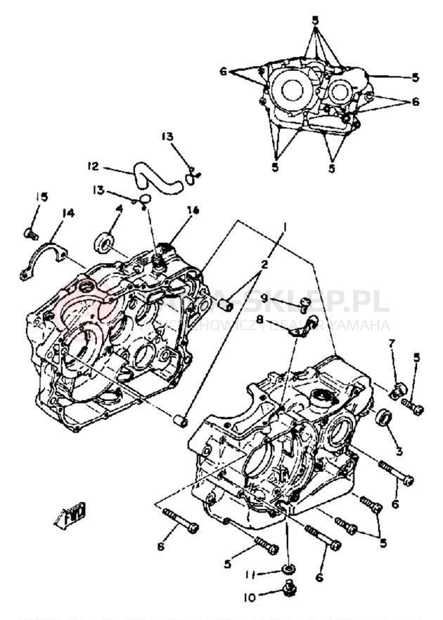 Schemat "Obudowa silnika" do Yamaha TT250H
