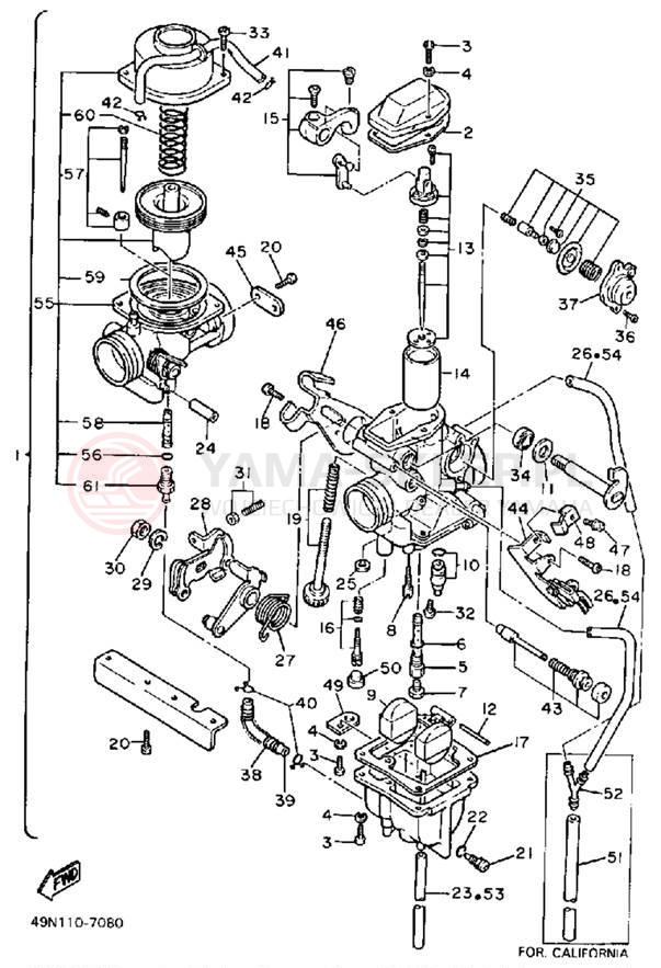 Schemat "Gaźnik" do Yamaha XT600W/XT600WC
