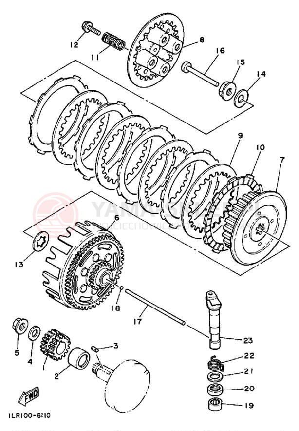 Schemat "sprzęgło" do Yamaha YZ80T