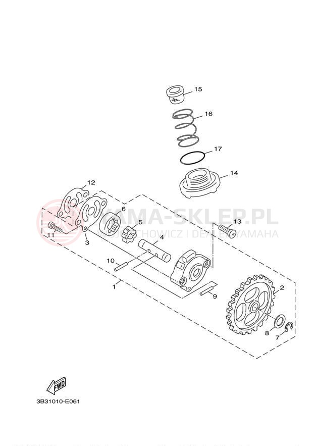 Schemat "Pompa olejowa" do Yamaha ZUMA 50 YW50FDR/YW50FDB