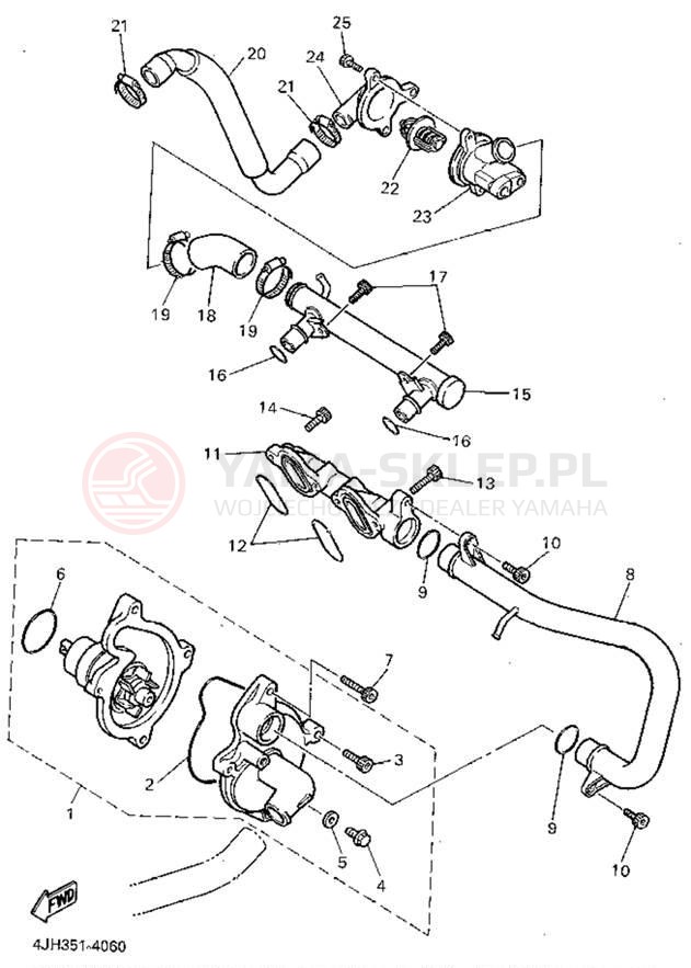 Schemat "Pompa wody" do Yamaha YZF600RGC