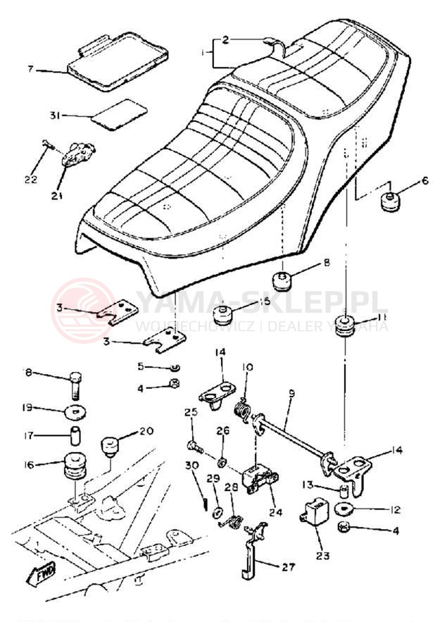 Schemat "siedzenie" do Yamaha XS400SG
