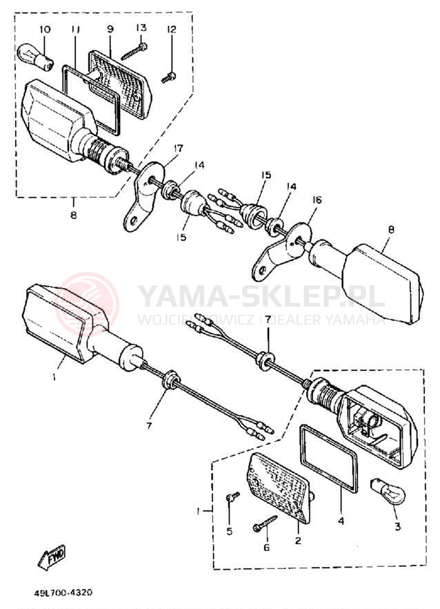 Schemat "kierunkowskazy" do Yamaha XT600S/XT600SC