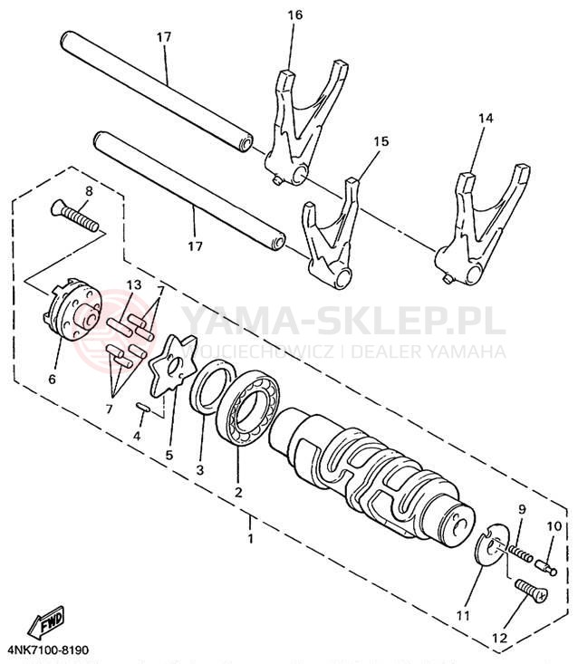 Schemat "Wodziki, automat" do Yamaha XVZ13ATL/XVZ13ATLC