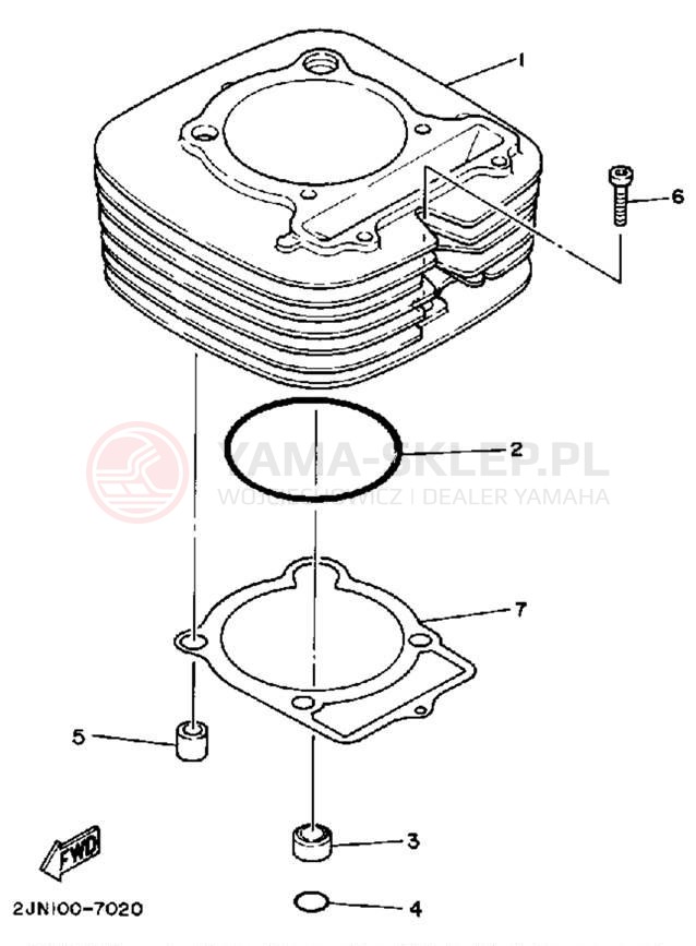 Schemat "cylinder" do Yamaha BIG WHEEL BW350U