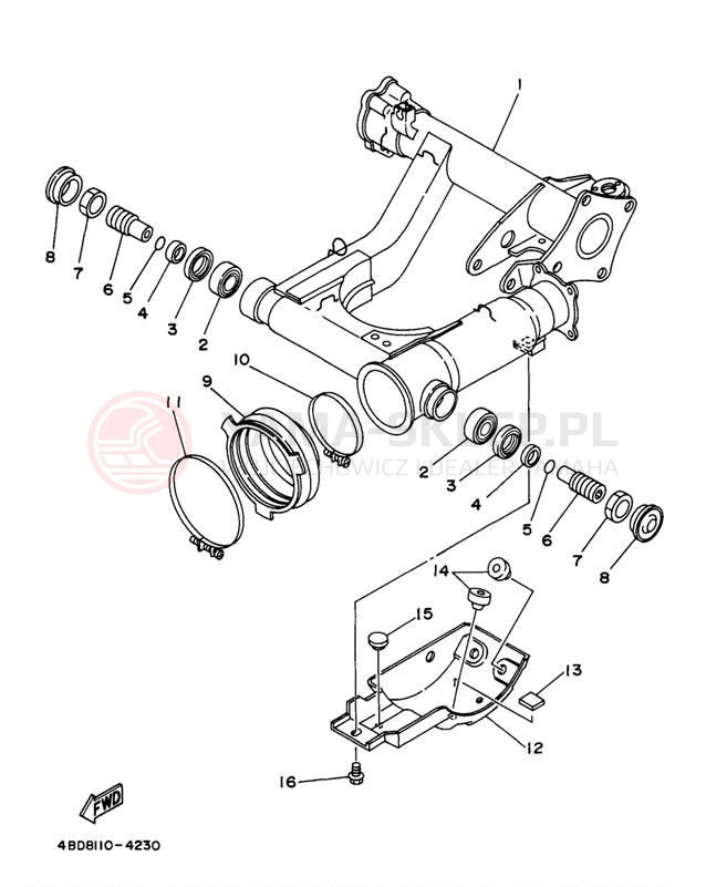 Schemat "wahacz" do Yamaha TIMBERWOLF 2WD YFB250UJ